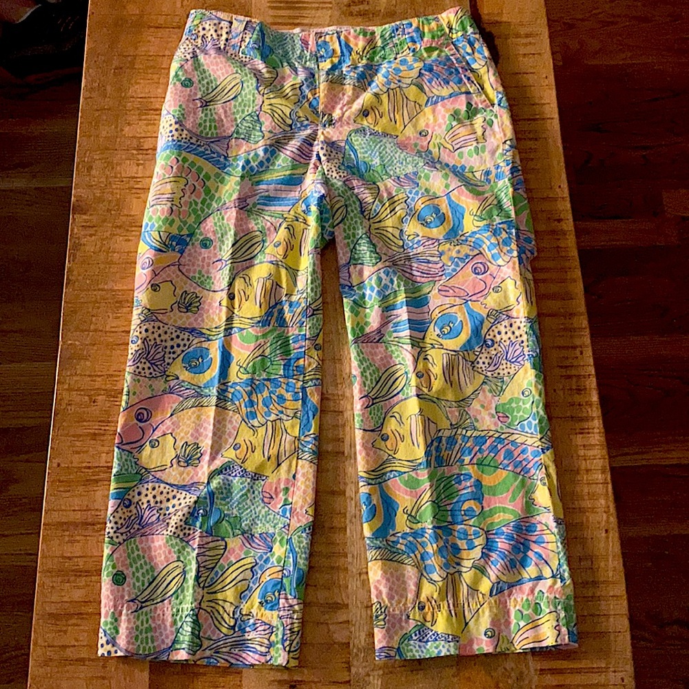 Lilly Pulitzer School of Fish Capris Pant Size 2